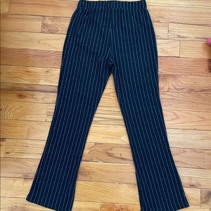 UO navy striped kick flare pants size M